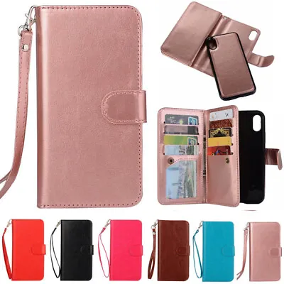 $17.89 • Buy For IPhone 13 12 11 Pro Max XR 7 8+ Removable Magnetic Leather Wallet Case Cover
