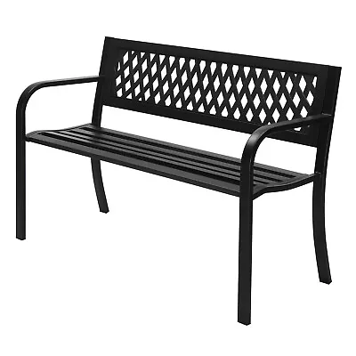 47  Outdoor Patio Bench 2 Seater Metal Garden Chair Seating Park Grand Seat New • $99.99