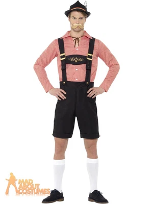 £36.99 • Buy Mens Adult German Man Bavarian Beer Oktoberfest Lederhosen Fancy Dress Costume