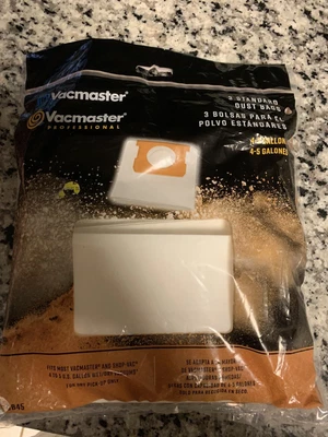 $9 • Buy New 3 Pk Vacmaster 4-5 Gallon Standard Vacuum Dry Dust Bags Shop-Vac Fits Most