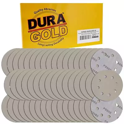 5  8-Hole Wet/Dry Sanding Discs 3000 Grit - 50 Sandpaper Discs With Hook & Loop • $15.99