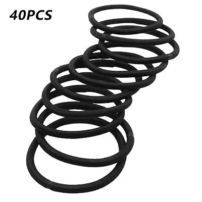 40pcs Rubber Band Black No Damage Hair Tie Replacement For Women Men 4mm Thick • £6.32