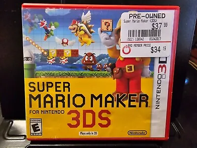 (NO GAME) Super Mario Maker (Nintendo 3DS) Case Cover Art & Manual • $10