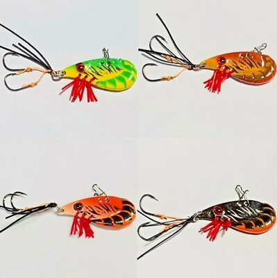 $24.95 • Buy 4 X ZX35 Fishing Blade Lure Bream Bass Trout Prawn Vibe Hard Body Metal Lure 👍