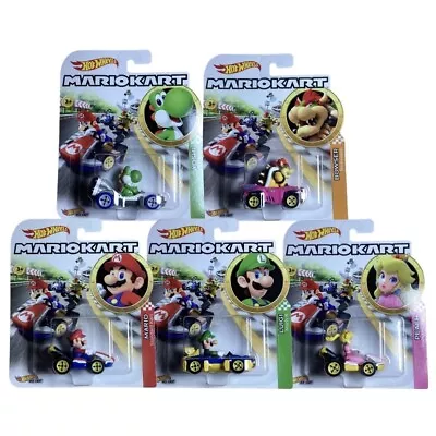 Hot Wheels 2019 Mario Kart Wave 1 SET OF 5 Mario Luigi Peach Yoshi Bowser • $39.96