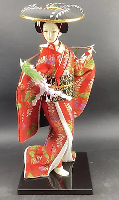 £12 • Buy 12 Inch Japanese Kimono Geisha Kabuki Figure With Red / Gold Kimono On Platform