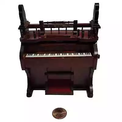 Vtg Wood Shackman(?) Large Piano Dollhouse Miniature 1:12 Wind Up Music Box • $37.50