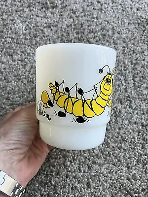 Vintage Fire King Stacking Mug Yellow Caterpillar Mushroom • $9.87