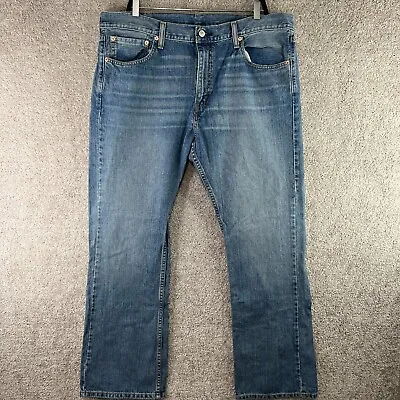 VINTAGE Levis Jeans Mens 38x30 527 Bootcut Medium Wash Denim Pants Whisker Logo • $17.49