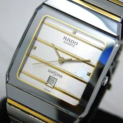 Rado Diastar 152.0202.3 Men's Stripe Silver Vintage Watch Swiss Made Quartz E961 • $248