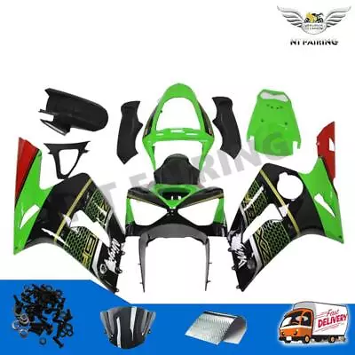 WOO Injection Green Black ABS Fairing Fit For Kawasaki 2003-2004 636 ZX6R B035 • $409.99