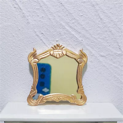 1x Dollhouse Miniatures 1:12 Scale Retro European Frame Makeup Mirror Accessory • $4.19