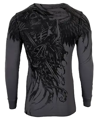 $25.95 • Buy Xtreme Couture By Affliction Men's Thermal Shirt WLEDING DEATH Biker