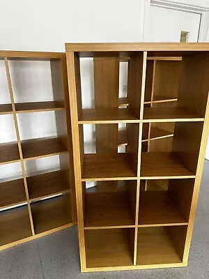 IKEA Kallax Shelving Unit 8 Cube Storage Light Brown 147cm / 58  High • £20