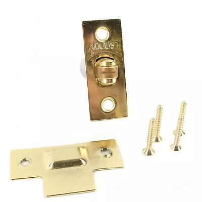 ADJUSTABLE ROLLER CATCH Internal Door Latch BRASS Spring Ball Mortice + Fixings • £7.10