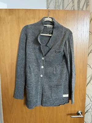 Gorgeous Women’s ODD MOLLY Grey Knitted Wool Cardigan Size 1 UK 8 • £29.99