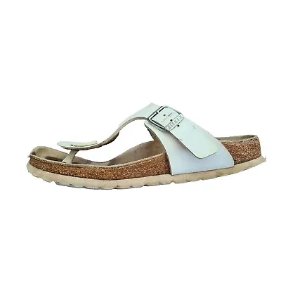 Birkenstock Womens Gizeh Leather Sandals Thongs Size 36 White • $44.95
