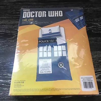 £32.41 • Buy NEW Doctor Who Tardis Single Duvet Set Time Lord Dr Who Blue White