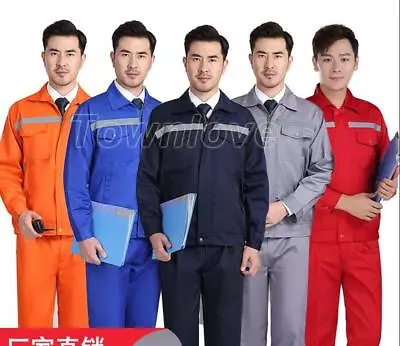 Men Workwear Overalls Suit Coveralls Mechanics Protective Work Outfits Coat+Pant • $61.52