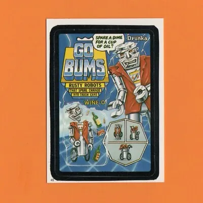 1986 Wacky Packages Go Bums #45 Topps Mini Album Sticker Go Bots Spoof • $2.49