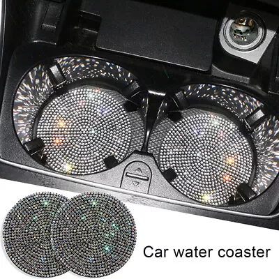 £5.21 • Buy 2PCS Bling Car Accessories For Women Cup Holder Insert Coaster Auto Interior
