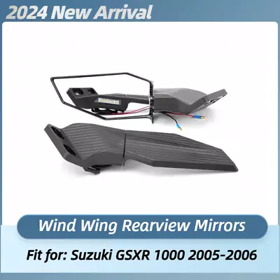 Rearview Wing Mirrors W/ LED Turn Signals Lights For Suzuki 2005 2006 GSXR1000 • $45.50