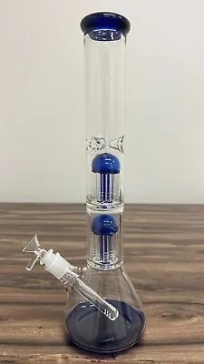 16'' Heavy Thick Glass Bong Water Pipe Dome Percolator Hookah With Bowl • $41.99