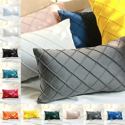 £5.63 • Buy Velvet Rectangle Plain Soft Solid Cushion Cover Pillow Case Home Decor 12x20 