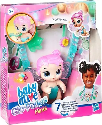 NEW Baby Alive Glo Pixies Minis Carry 'n Care Necklace Sugar Sprinkle Doll • $13.99