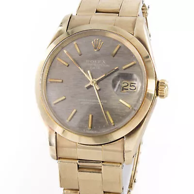 14k Rolex Oyster Perpetual Date Ref. 1500 Silver Mosiac Dial 34mm #W81138-1 • $1175