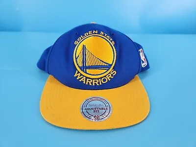 Golden State Warriors Hat Mitchell & Ness Snapback Blue Gold NBA 2015 Wool Cap • $10.99