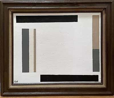 Vintage Abstract Minimalist Hard Edge Geometric Painting • $299