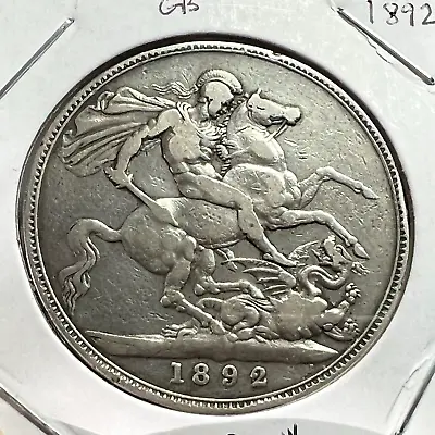 1892 Great Britain Silver Queen Victoria Crown • $79.99