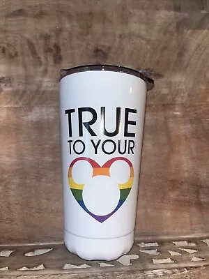 Disney Pride Rainbow Mickey Mouse True To Your Heart Travel Cup Mug Tumbler Gay • $24