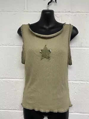 Urban Outfitters Green Military Style Ribbed Y2K Tank Top BNWT Large PBF20039752 • $34.49