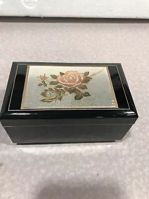 The San Francisco Music Box Company Musical Jewelry Box Black Japan 1997 Trinket • $19