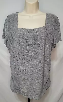 AB Studio Short Sleeve Gathered Side Blouse Size X Large! • $16.99