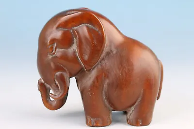 Rare Chinese Old Boxwood Hand Carving Elephant Statue Netsuke Art • £23.99