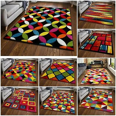 Modern Luxury Hand Carved Multi Colour Carpets Small Large Floor Rugs Runner Mat • £126.89