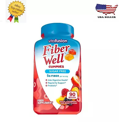 Vitafusion Fiber Well Sugar Free Fiber Supplement Gummies Fruit Flavored 90 Co • $17.77
