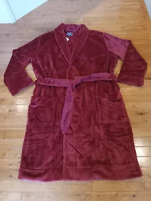 Robe ~ Club Room Men's L/XL Fleece Belted Merlot Loungeware From Macy's • $39