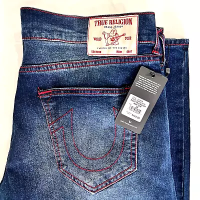 True Religion Ricky SN Relaxed Straight Jean Dark Glacial Pocket 107803R 36 X 32 • $69