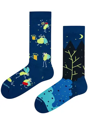 TakaPara Colourful Mismatched Socks For Men & Women - Fireflies • $11.19