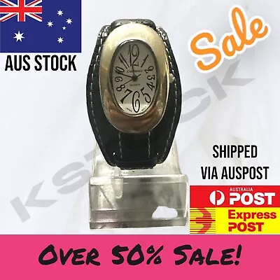 Leather Strap Womens Oval Face Quartz Womens Watch For Ladies • $19.99