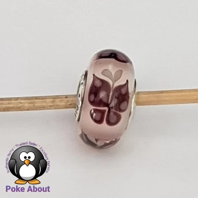$32 • Buy Genuine Pandora Murano Glass Charm  Pink Butterfly Kisses  - 791621 - Retired