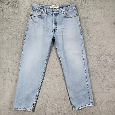 Levis Jeans Mens 36x30 550 Relaxed Straight American Light Wash Blue Denim • $16.96