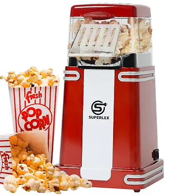 £17.69 • Buy Electric Hot Air Popcorn Maker Popper Machine Home Retro Low-Calorie & Fat-Free