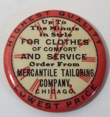 Antique MERCANTILE TAILORING COMPANY Chicago Clothing Advertising POCKET MIRROR • $19.95