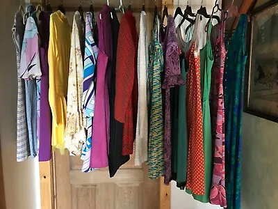 Vintage Women's Clothing Lot 18 Dresses Mod Psychedelic Hippie Glam 70s-90s S/M • $337.68