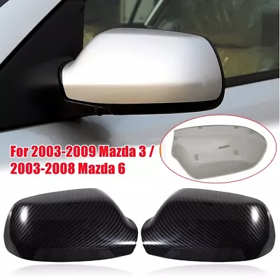 ABS Carbon Fiber Side Rearview Mirror Cover Cap For Mazda 3 Mazda 6 2003-2008 • $45.87